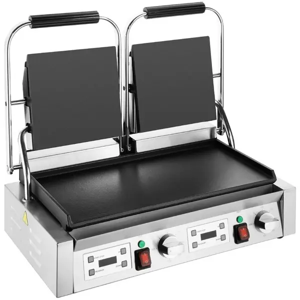 Contact-/Paninigrill | BISTRO | Dubbel | Glad Oppervlak (Gietijzer) | 50°C/300°C | 3.6kW (2x 230V) | 570x310x200(h)mm