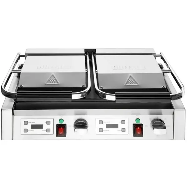 Contact-/Paninigrill | BISTRO | Dubbel | Glad/Gegroefd Oppervlak (Gietijzer) | 50°C/300°C | 3.6kW (2x 230V) | 570x310x200(h)mm