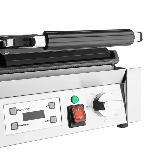 Contact-/Paninigrill | BISTRO | Dubbel | Glad/Gegroefd Oppervlak (Gietijzer) | 50°C/300°C | 3.6kW (2x 230V) | 570x310x200(h)mm