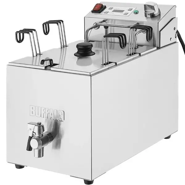 Pastakoker | Elektrisch | 8L | 30°C/110°C | 2.9kW (230V) | Aftapkraan | Programmering | 280x450x415h)mm