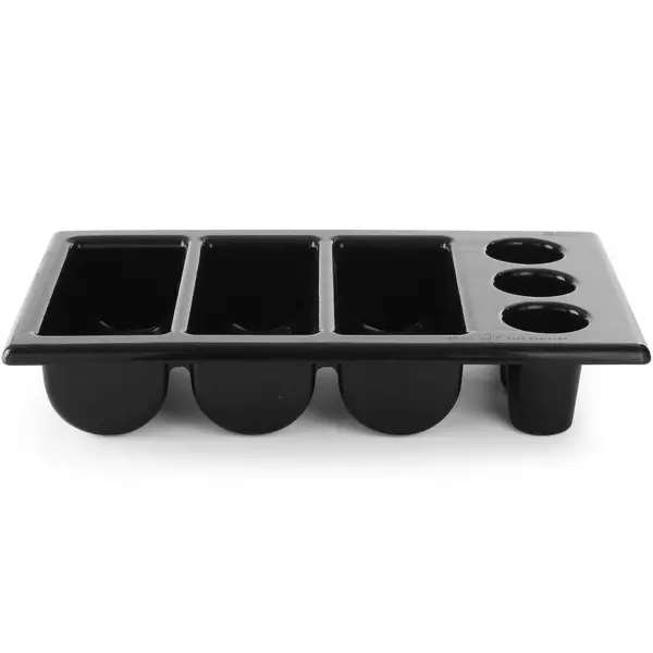 Bestekbak | Kunststof | Zwart | 6-vaks | 1/1 GN | 530x325x105(h)mm
