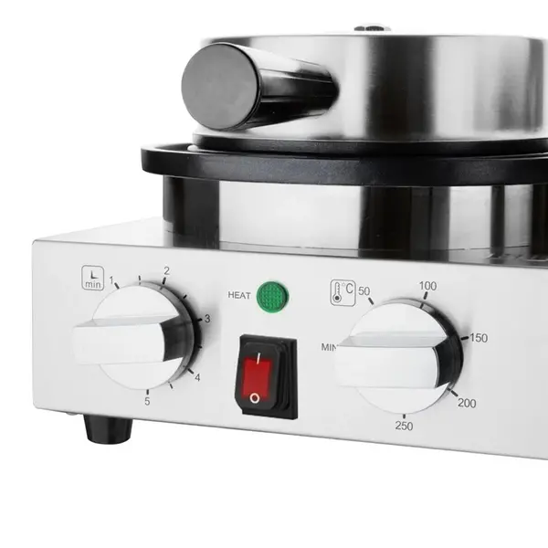 Wafelijzer | Dubbel | Belgische Wafels (Ø180mm) | 50°C/250°C | 2kW (230V) | Timer | 500x290x198(h)mm