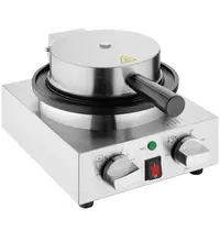 Buffalo Wafelijzer | Enkel | Belgische Wafels (Ø180mm) | 50°C/250°C | 1kW (230V) | Timer | 240x290x198(h)mm 