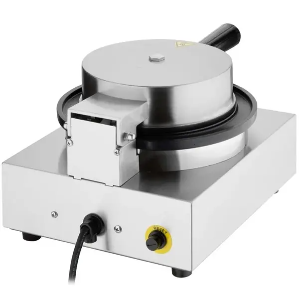 Wafelijzer | Enkel | Belgische Wafels (Ø180mm) | 50°C/250°C | 1kW (230V) | Timer | 240x290x198(h)mm