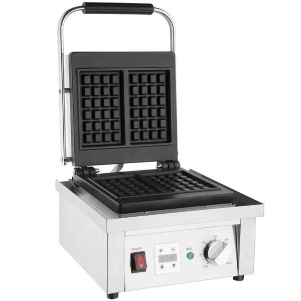 Wafelijzer | Enkel | Belgische Wafels (165x100mm) | 60°C/300°C | 1.6kW (230V) | Timer | 325x400x245(h)mm