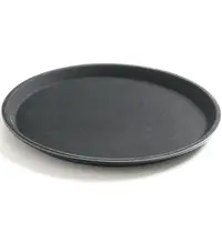 HENDI Dienblad | Glasvezel | Zwart | Antislip | Stapelbaar | Ø350x22(h)mm