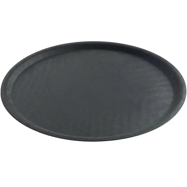 Dienblad | Glasvezel | Zwart | Antislip | Stapelbaar | Ø400x22(h)mm
