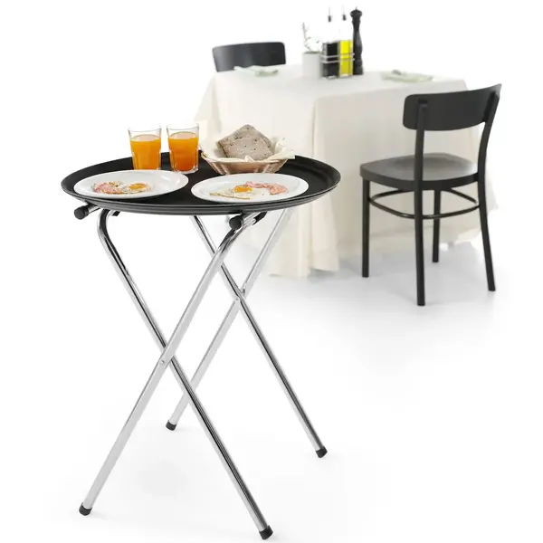 Dienblad | Glasvezel | Zwart | Antislip | Stapelbaar | 735x600mm