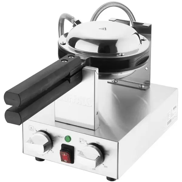 Wafelijzer | Enkel | Bubble Wafels | 50°C/250°C | 1.4kW (230V) | Draaibaar | Timer | 275x540x225(h)mm
