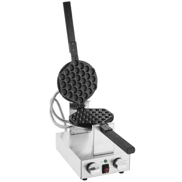 Wafelijzer | Enkel | Bubble Wafels | 50°C/250°C | 1.4kW (230V) | Draaibaar | Timer | 275x540x225(h)mm