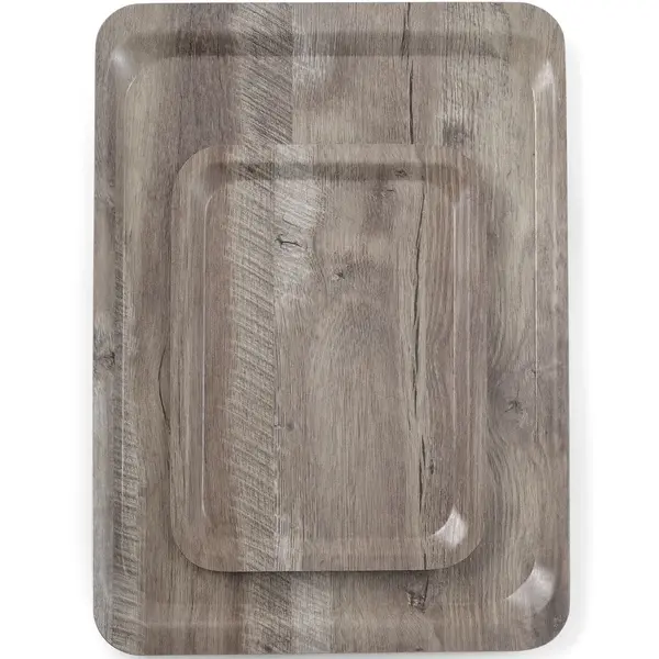 Dienblad | Melamine | Houtlook | Antislip | Stapelbaar | 530x370mm