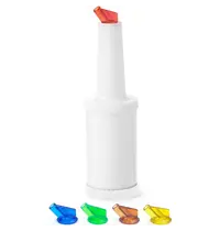 HENDI Bar Opslagfles | BarUp | Kunststof | Wit | 0.8L | Div. Kleuren Schenktuiten | Ø90x300(h)mm 