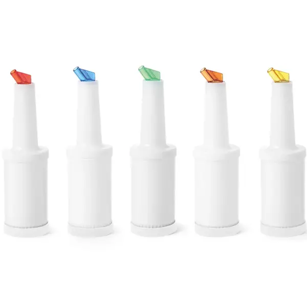 Bar Opslagfles | BarUp | Kunststof | Wit | 0.8L | Div. Kleuren Schenktuiten | Ø90x300(h)mm