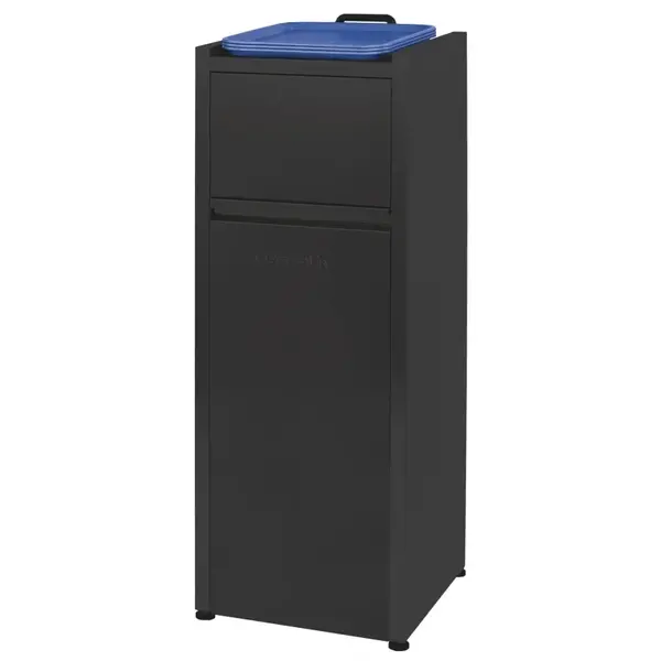 Afvalbak | RVS | Zwart | 110L | Duwdeksel | 500x540x1255(h)mm