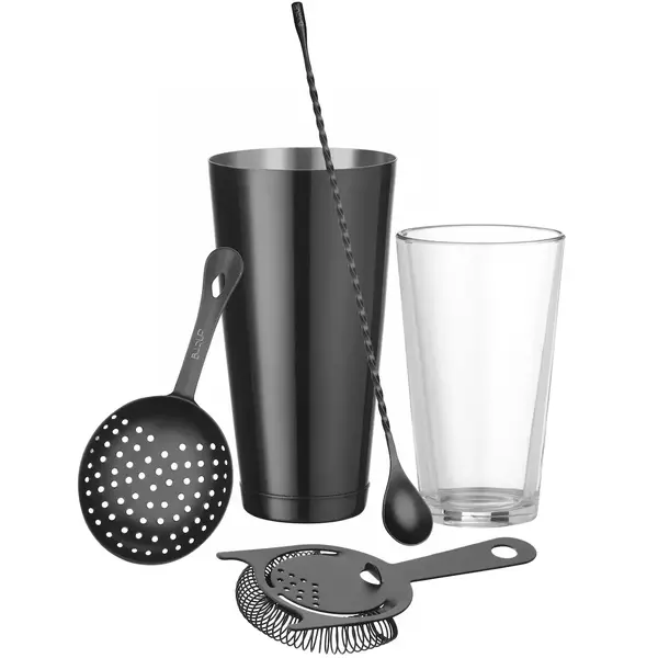 Hawthorne Strainer | BarUp | RVS | Zwart | 2 Pinnen | 160x75x15(h)mm