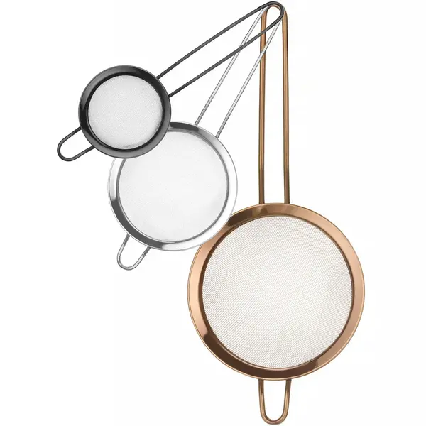 Zeefset | RVS | Div. Kleuren | Gaas | 3 Stuks | Ø74/105/144mm
