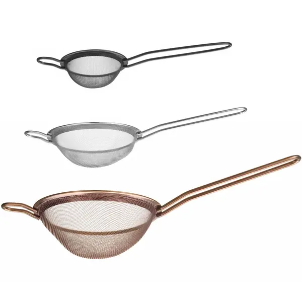 Zeefset | RVS | Div. Kleuren | Gaas | 3 Stuks | Ø74/105/144mm
