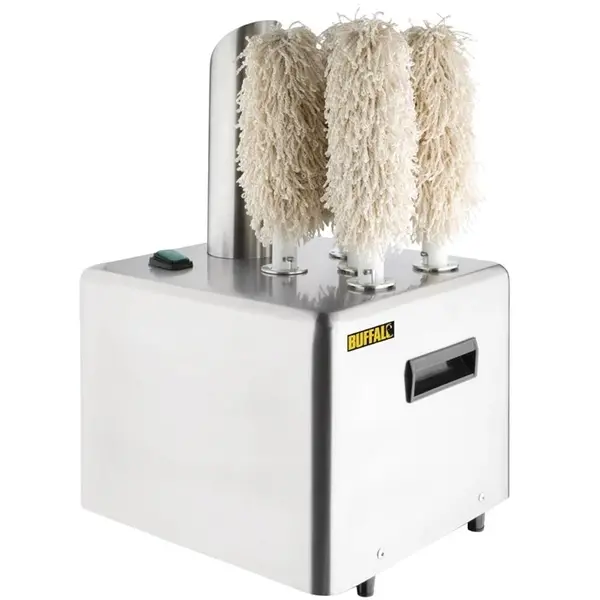 Glazenpoleermachine | RVS | ≤330 Glazen/Uur | 5 Borstels | Warme Lucht | 300x330x510(h)mm