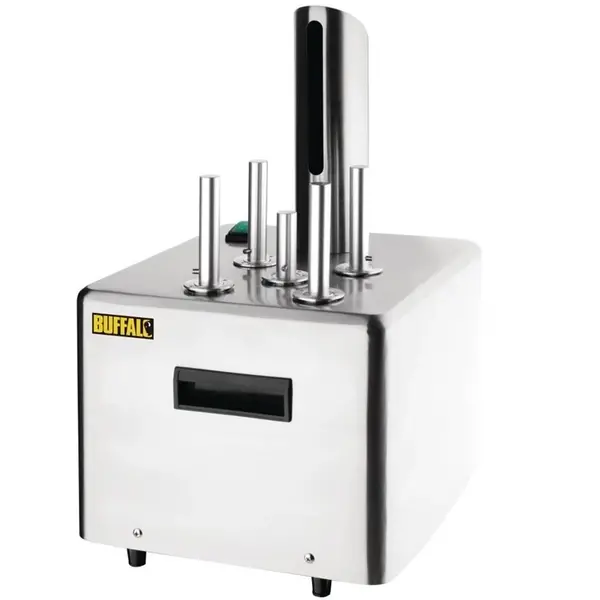 Glazenpoleermachine | RVS | ≤330 Glazen/Uur | 5 Borstels | Warme Lucht | 300x330x510(h)mm