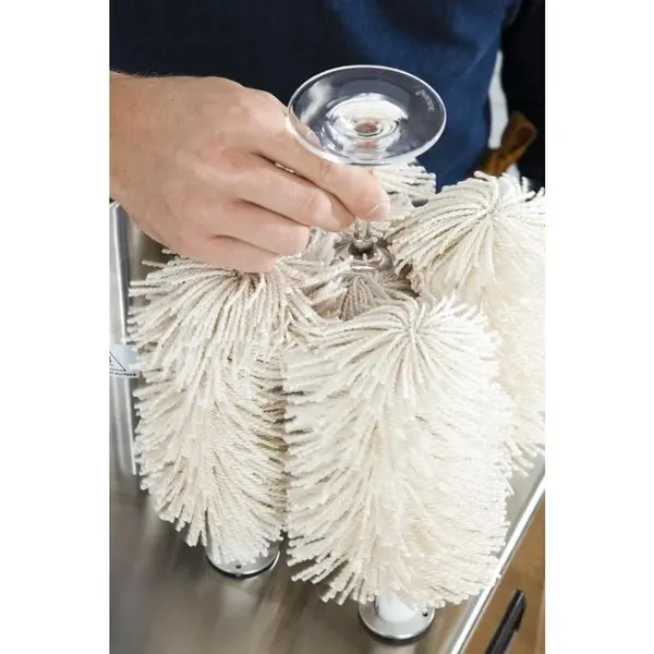 Glazenpoleermachine | RVS | ≤330 Glazen/Uur | 5 Borstels | Warme Lucht | 300x330x510(h)mm