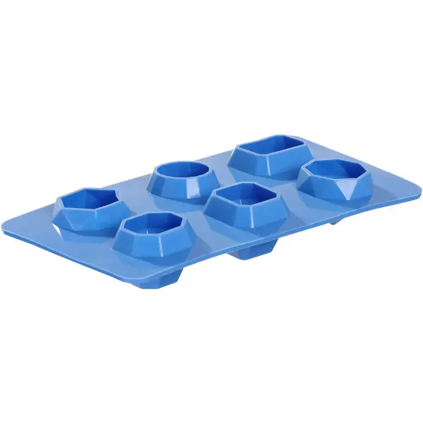 IJsblokjesvormen | BarUp | Siliconen | Blauw | 6 Edelsteenvormen | 2 Stuks | 190x105x30(h)mm