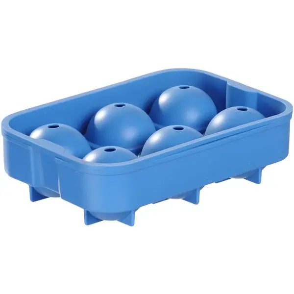 IJsblokjesvorm | BarUp | Siliconen | Blauw | 2-delig | 6 IJsballen | 180x125x50(h)mm