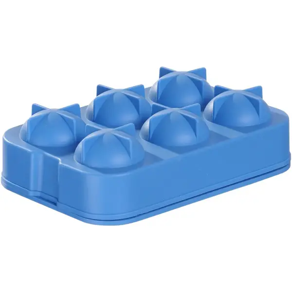 IJsblokjesvorm | BarUp | Siliconen | Blauw | 2-delig | 6 IJsballen | 180x125x50(h)mm