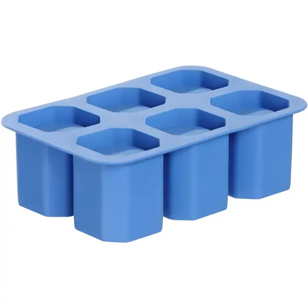 IJsblokjesvorm | BarUp | Siliconen | Blauw | 6 Shotglas-IJsblokjes | 125x190x60(h)mm