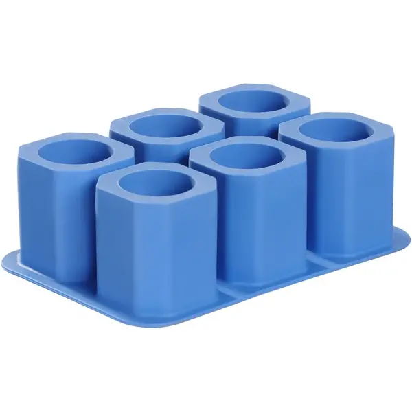 IJsblokjesvorm | BarUp | Siliconen | Blauw | 6 Shotglas-IJsblokjes | 125x190x60(h)mm