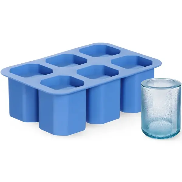 IJsblokjesvorm | BarUp | Siliconen | Blauw | 6 Shotglas-IJsblokjes | 125x190x60(h)mm