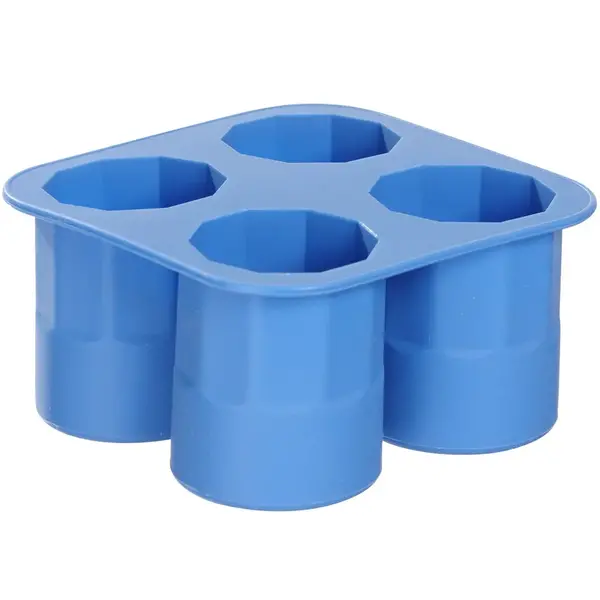IJsblokjesvorm | BarUp | Siliconen | Blauw | 4 Shotglas-IJsblokjes | 122x122x60(h)mm