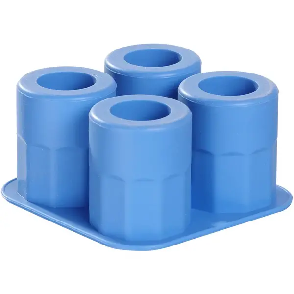 IJsblokjesvorm | BarUp | Siliconen | Blauw | 4 Shotglas-IJsblokjes | 122x122x60(h)mm