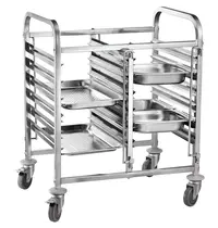 HENDI Regaalwagen | RVS | 2x 6 Etages (1/1 GN) | Wielen (Geremd) | 810x610x960(h)mm