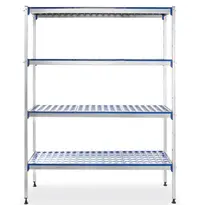 HENDI Opbergrek | Aluminium/Kunststof | 4 Schappen | 1280x405x1685(h)mm 