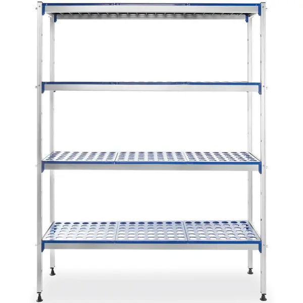 Opbergrek | Aluminium/Kunststof | 4 Schappen | 1280x405x1685(h)mm