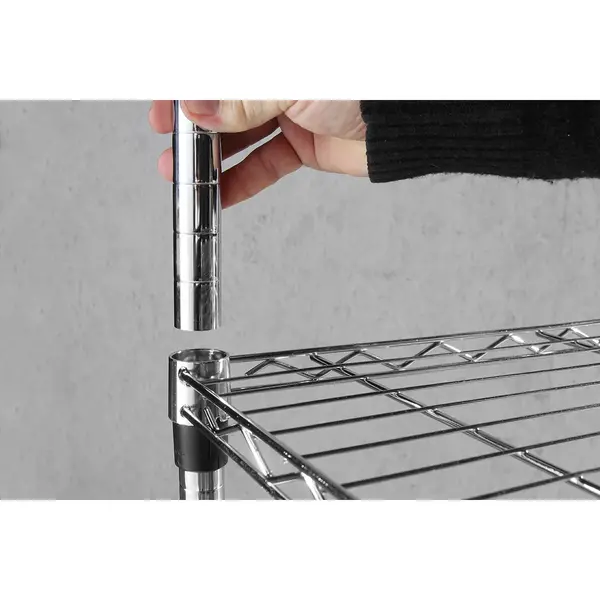 Opbergrek | Staal | Verchroomd | 5 Schappen (Verstelbaar) | Verstelbare Voeten | 910x455x1830(h)mm