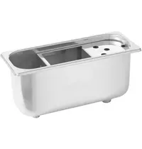 HENDI IJslepelspoelbak | RVS | Wateraansluiting | 270x111x115(h)mm 