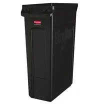 Rubbermaid Afvalbak | SLIM JIM | Kunststof | Zwart | 87L | Open | Afvalscheiding | 558x279x762(h)mm