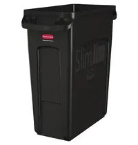Rubbermaid Afvalbak | SLIM JIM | Kunststof | Zwart | 60L | Open | Afvalscheiding | 559x279x635(h)mm