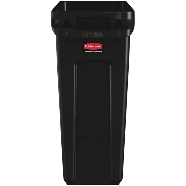 Afvalbak | SLIM JIM | Kunststof | Zwart | 60L | Open | Afvalscheiding | 559x279x635(h)mm