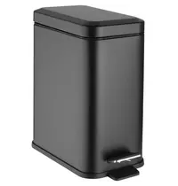 Jantex Pedaalemmer | Staal | Zwart | 5L | Klapdeksel | 285x160x315(h)mm