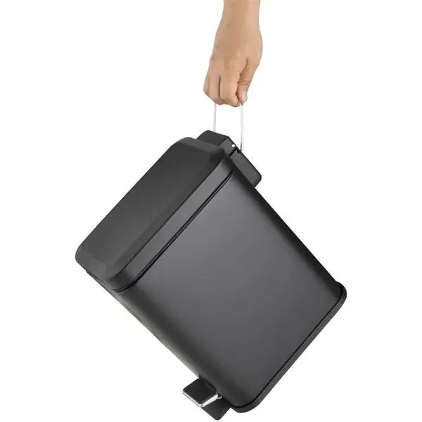 Pedaalemmer | Staal | Zwart | 5L | Klapdeksel | 285x160x315(h)mm