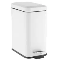 Jantex Pedaalemmer | Staal | Wit | 5L | Klapdeksel | 285x160x315(h)mm