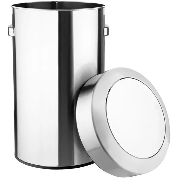 Afvalbak | Staal | Geborsteld | 70L | Tuimeldeksel | Anti Fingerprint | Ø445x695(h)mm