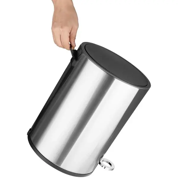 Pedaalemmer | Staal | Geborsteld | 3L | Klapdeksel | Anti Fingerprint | Ø210x275(h)mm