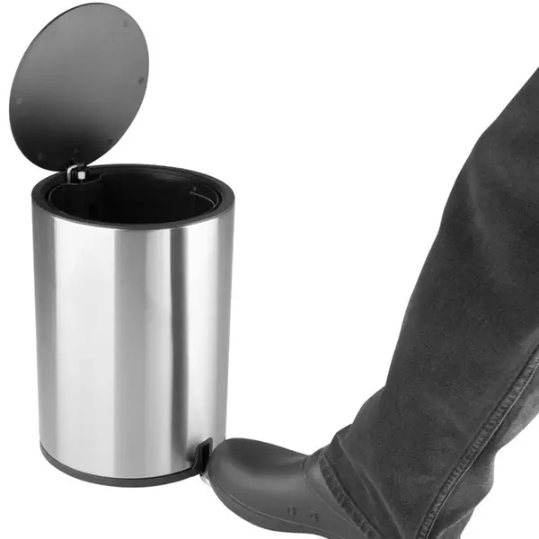 Pedaalemmer | Staal | Geborsteld | 3L | Klapdeksel | Anti Fingerprint | Ø210x275(h)mm