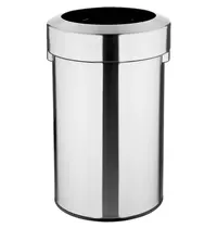 Bolero Afvalbak | Staal | Geborsteld | 70L | Open | Anti Fingerprint | Ø445x695(h)mm