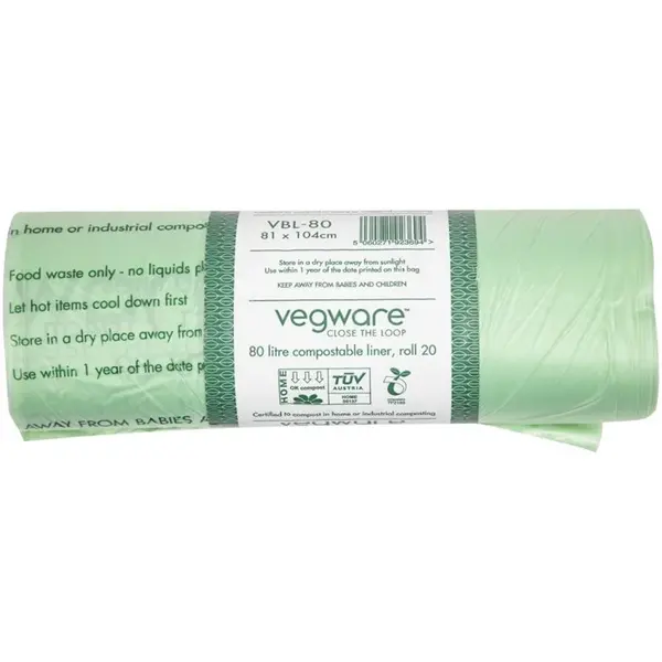 Afvalzakken | Kunststof | 80L | Composteerbaar | 240 Stuks | 150mm
