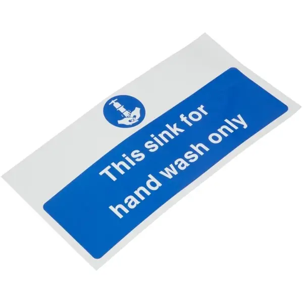 Sticker | Kunststof | "Hand Wash Only" | 230x90(h)mm