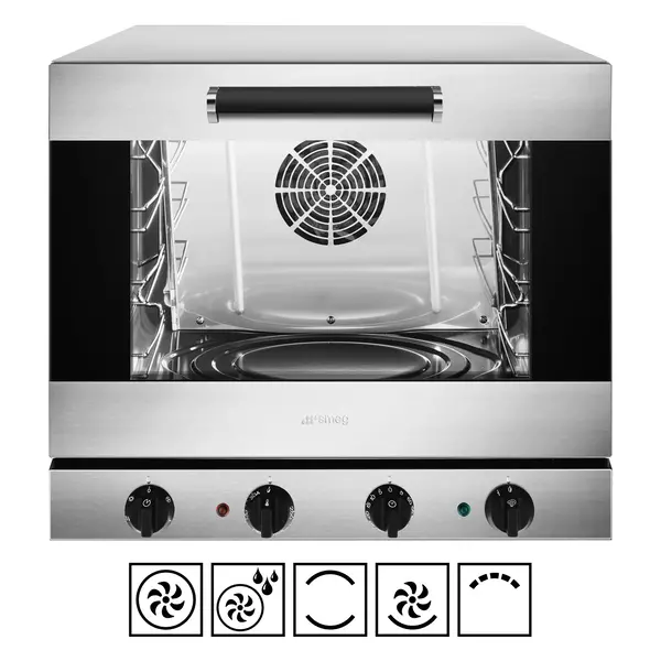 Multifunctionele Heteluchtoven | ALFA | 4 Niveaus (435x320) | Elektrisch | 50°C/250°C | 3kW (230V) | Bevochtiging (Handmatig) | Grillfunctie | 602x580x537(h)mm